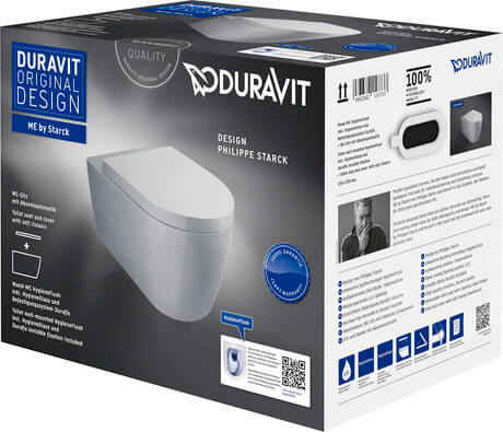 Duravit ME by Starck wc misa s pomaly sa sklápajúcim sedadlom závesné bez oplachovacieho kruhu biela 457909AAA1