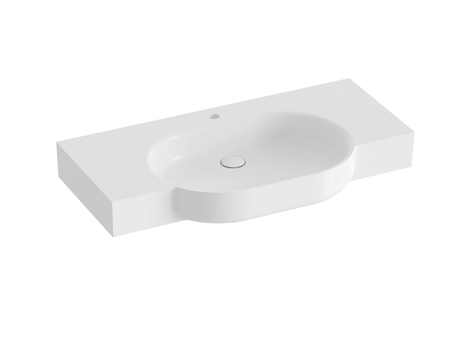 Ravak ARC umývadlo 100x52 cm obdĺžnik umývadlo s doskou biela lesklá XJX01210000