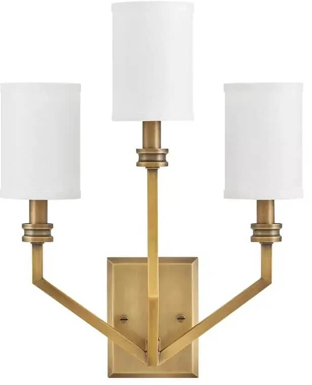 Elstead Lighting Moore nástenná lampa 3x40 W biela-mosadzná HK-MOORE-WB3-HB