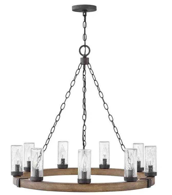 Elstead Lighting Sawyer závesné svietidlo x40 W drevená-železná HK-SAWYER9-SQ