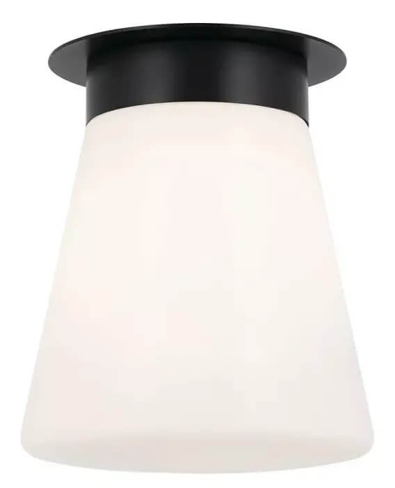 Elstead Lighting Albers stropné svietidlo 1x40 W čierna-opalová KL-ALBERS-F-T-BK