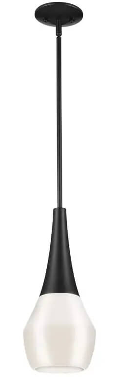 Elstead Lighting Deela závesné svietidlo 1x60 W čierna-opálová KL-DEELA-P-BK