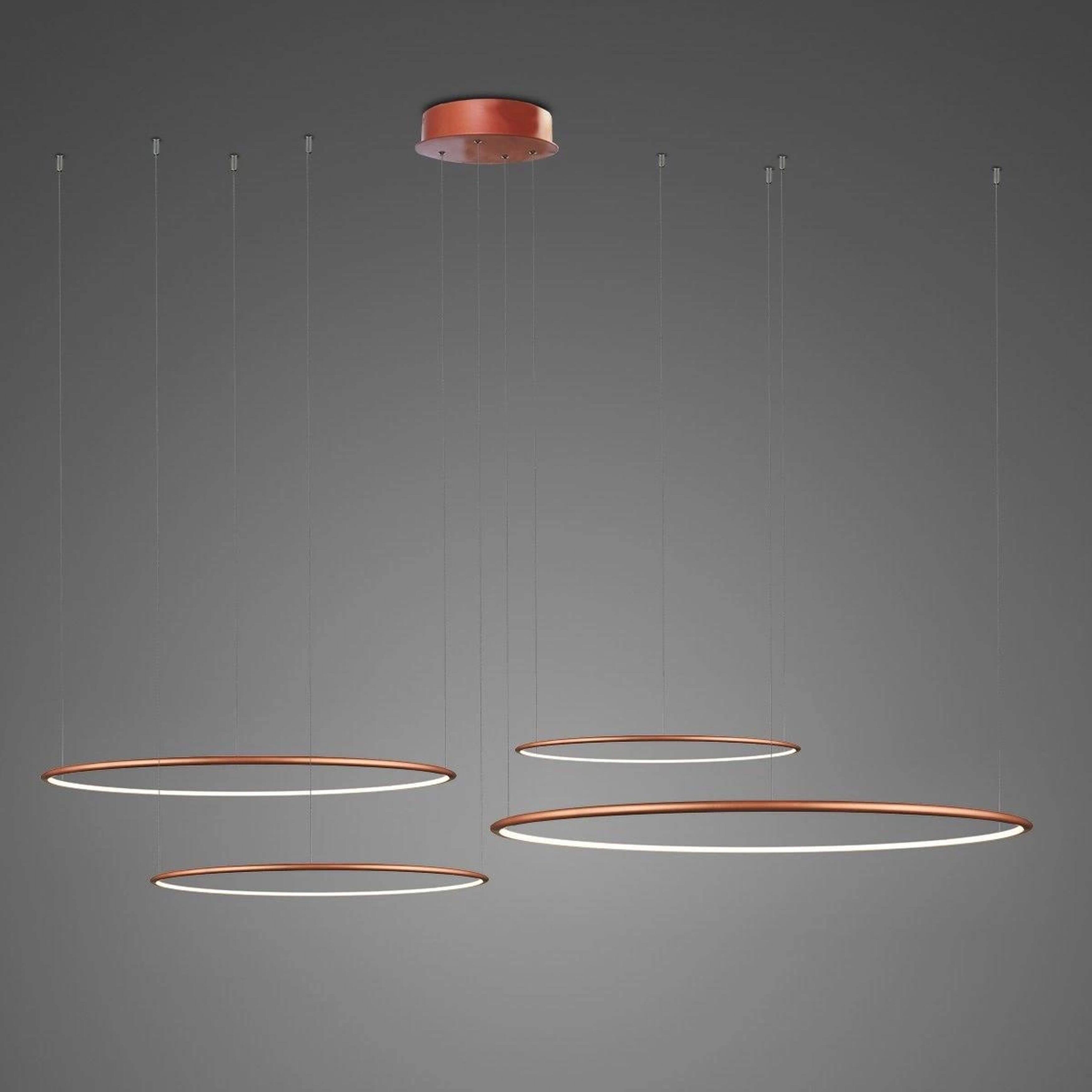 Altavola Design Ledowe Okręgi závesné svietidlo 4x106 W medená LA084/CO4_100_in_3k_copper