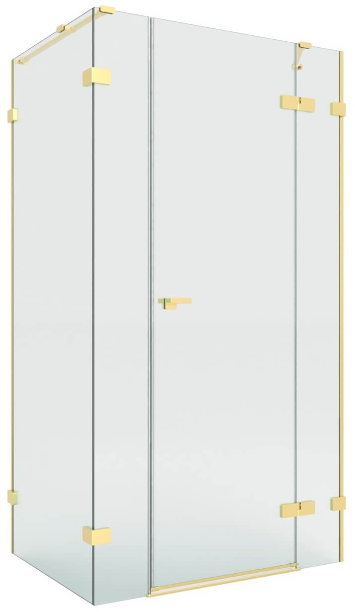 New Trendy Eventa Gold Brushed sprchovací kút 110x80 cm štvorcová zlatá brúsené/priehľadné sklo EXK-8327