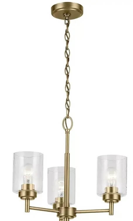 Elstead Lighting Winslow závesné svietidlo 3x60 W mosadzná-priehľadná KL-WINSLOW3-NBR