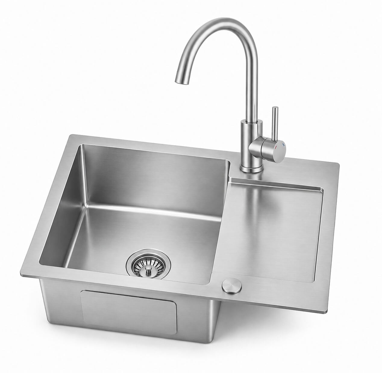 Ruvetti Look oceľový drez s batériou 60x48 cm oceľová LP_LOOK120-5200-BS-F