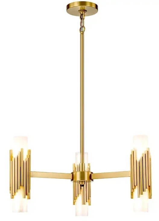 Elstead Lighting Marvele závesné svietidlo 6x40 W mosadzná-opálová MARVELE6-AB-OPAL