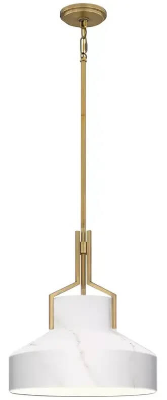 Elstead Lighting Brecken závesné svietidlo 2x60 W mosadzná-opálová QZ-BRECKEN-2P-AB-ABG
