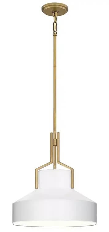 Elstead Lighting Brecken závesné svietidlo 2x60 W mosadzná-opálová QZ-BRECKEN-2P-AB-OPAL