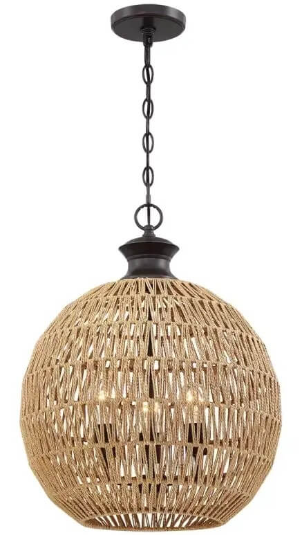 Elstead Lighting Casablanca závesné svietidlo 3x60 W hnedá-béžová QZ-CASABLANCA-3P-PBZ