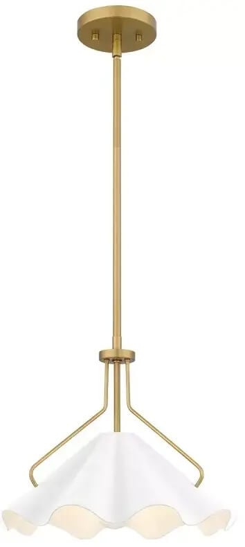 Elstead Lighting Mejia závesné svietidlo 1x60 W biela-mosadzná QZ-MEJIA-1P-S-AB