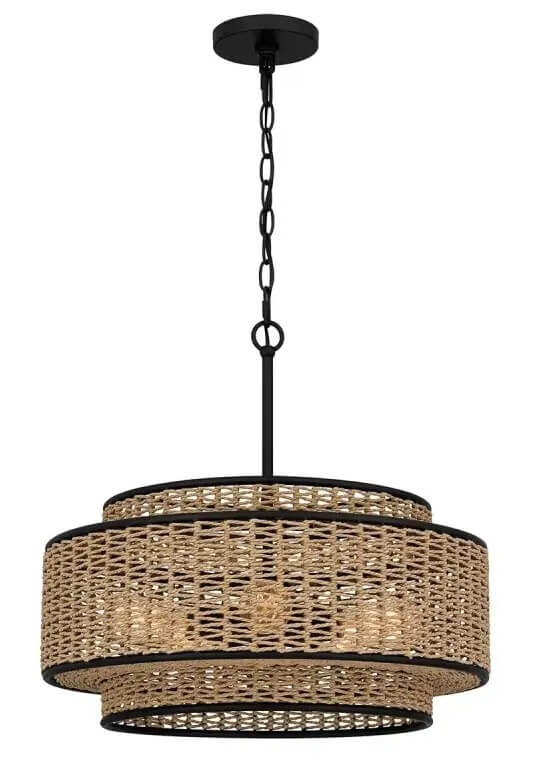 Elstead Lighting Teton závesné svietidlo 1x60 W čierna-hnedá QZ-TETON-5P-MBK