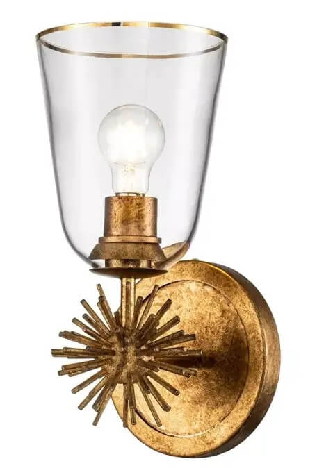 Elstead Lighting Staring nástenná lampa 1x40 W priehľadná-zlatá STARING-1WB-DG-CLEAR