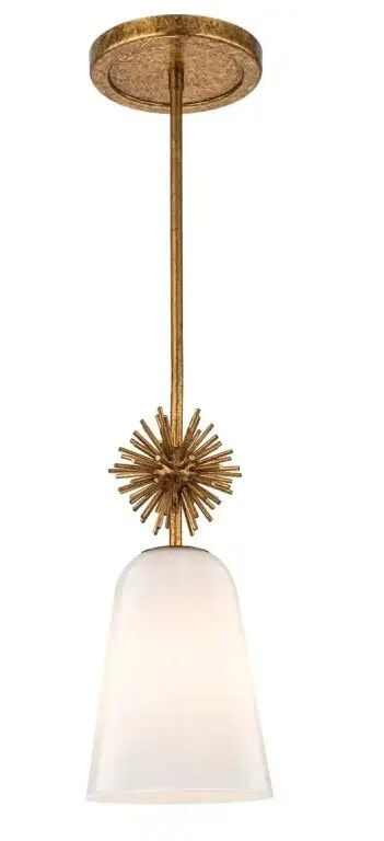 Elstead Lighting Staring závesné svietidlo 1x40 W zlatá-opálová STARING-MP-DG-OPAL