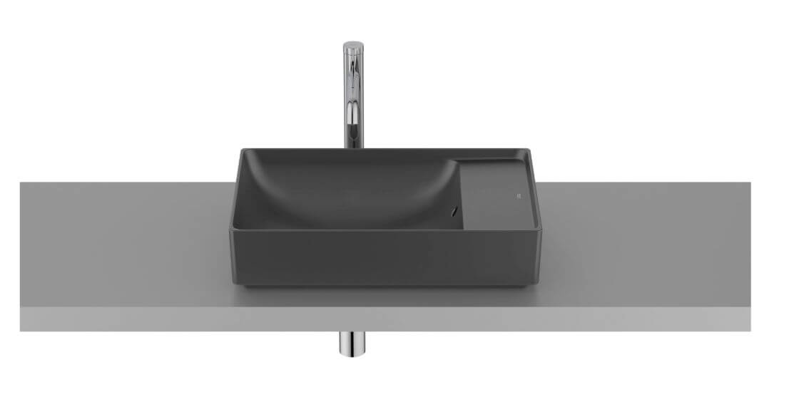 Roca Ona umývadlo 55x34.5 cm obdĺžnik pultové umývadlo čierna matná A32768C080