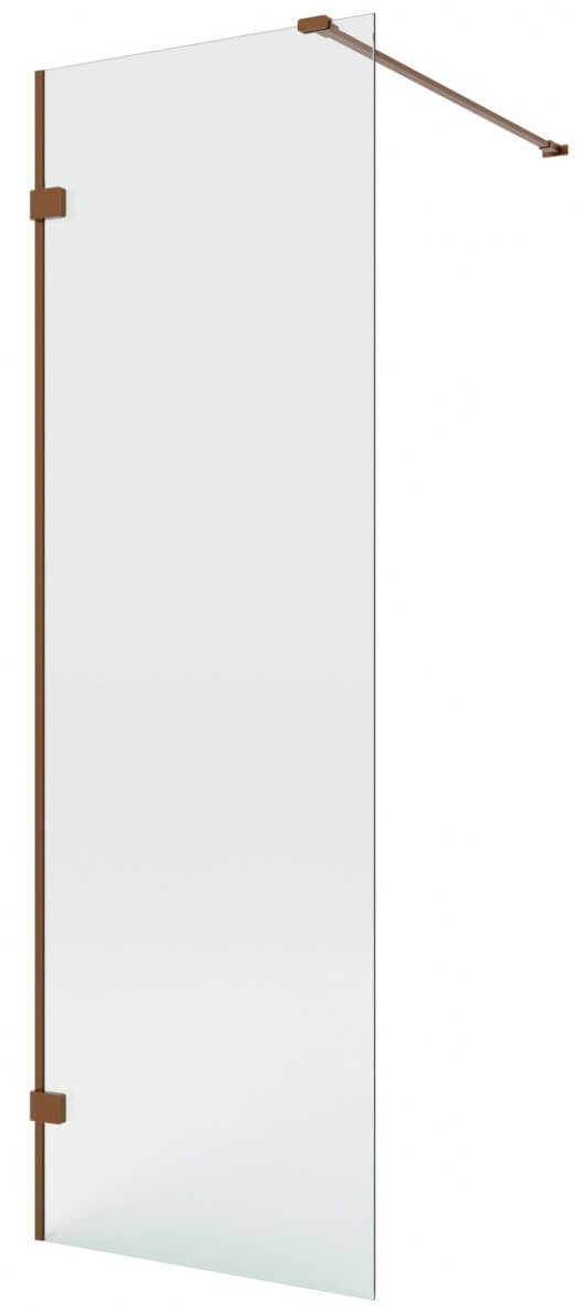 New Trendy Eventa Copper Brushed stena sprchového kúta walk -in 70 cm medená brúsený/sklo priehľadné EXK-8157