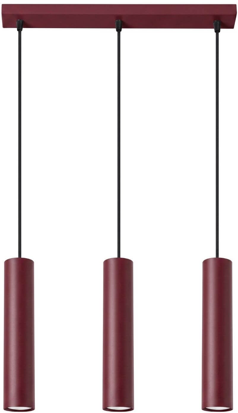 Sollux Lighting Lagos závesné svietidlo 3x10 W bordová SL.2082
