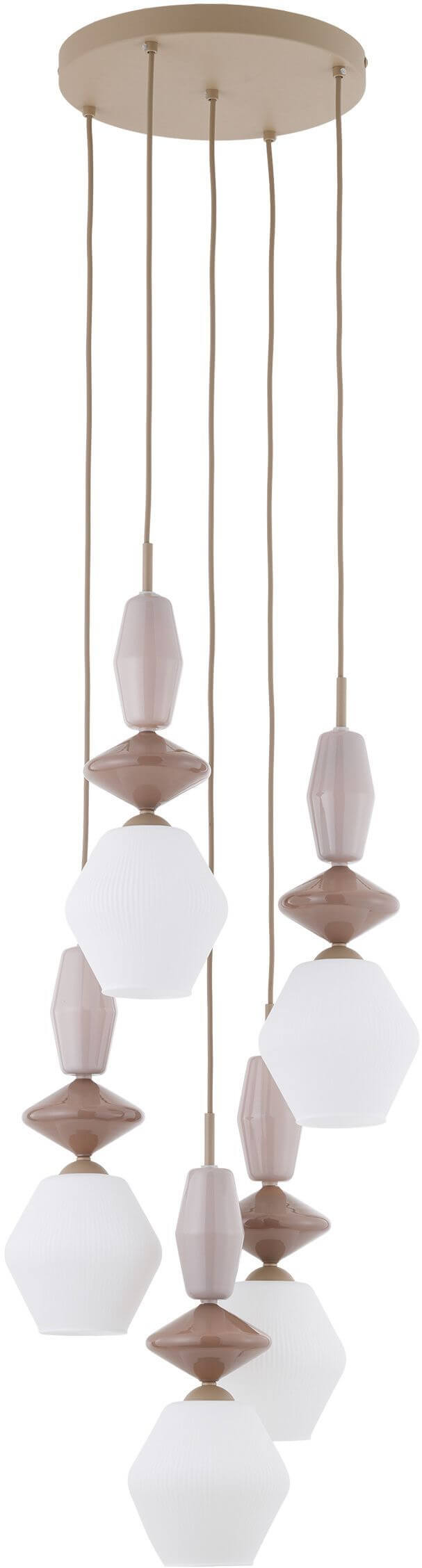 TK Lighting Zen Sabia závesné svietidlo 5x10 W biela-béžová 11864