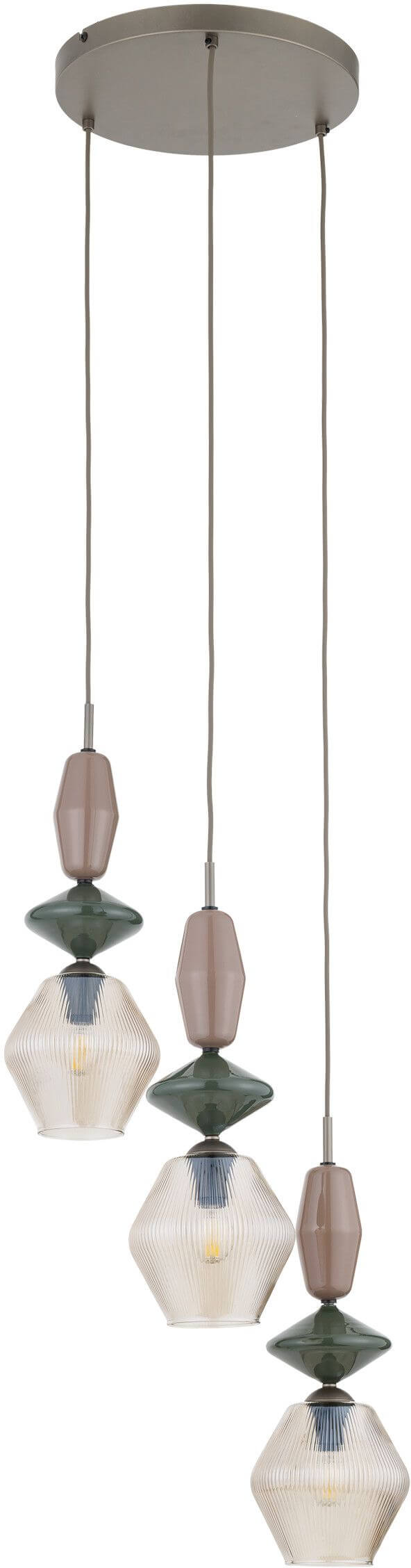 TK Lighting Zen New Brown závesné svietidlo 3x10 W hnedá-béžová 11867