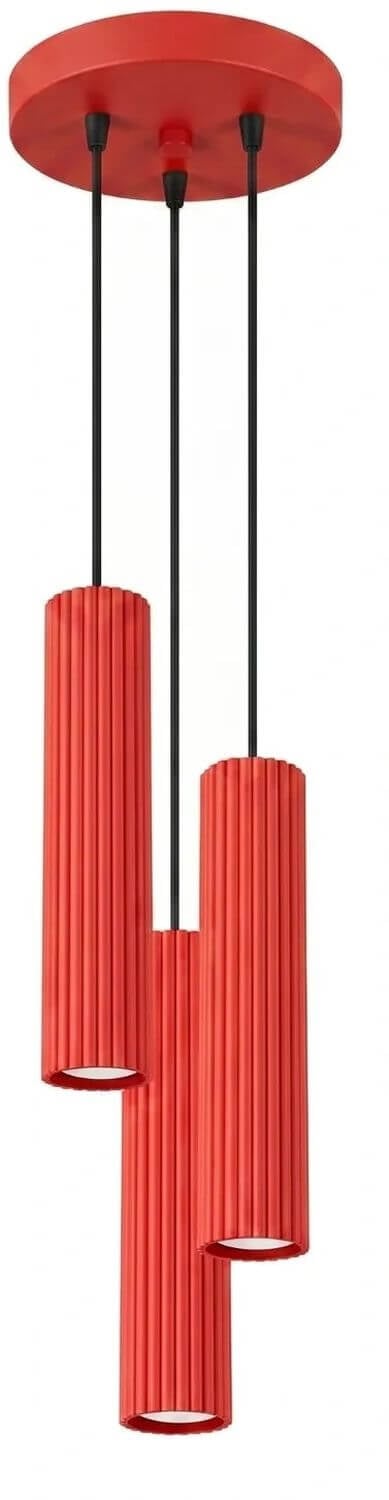 Sollux Lighting Karbon závesné svietidlo 3x10 W červená SL.2341