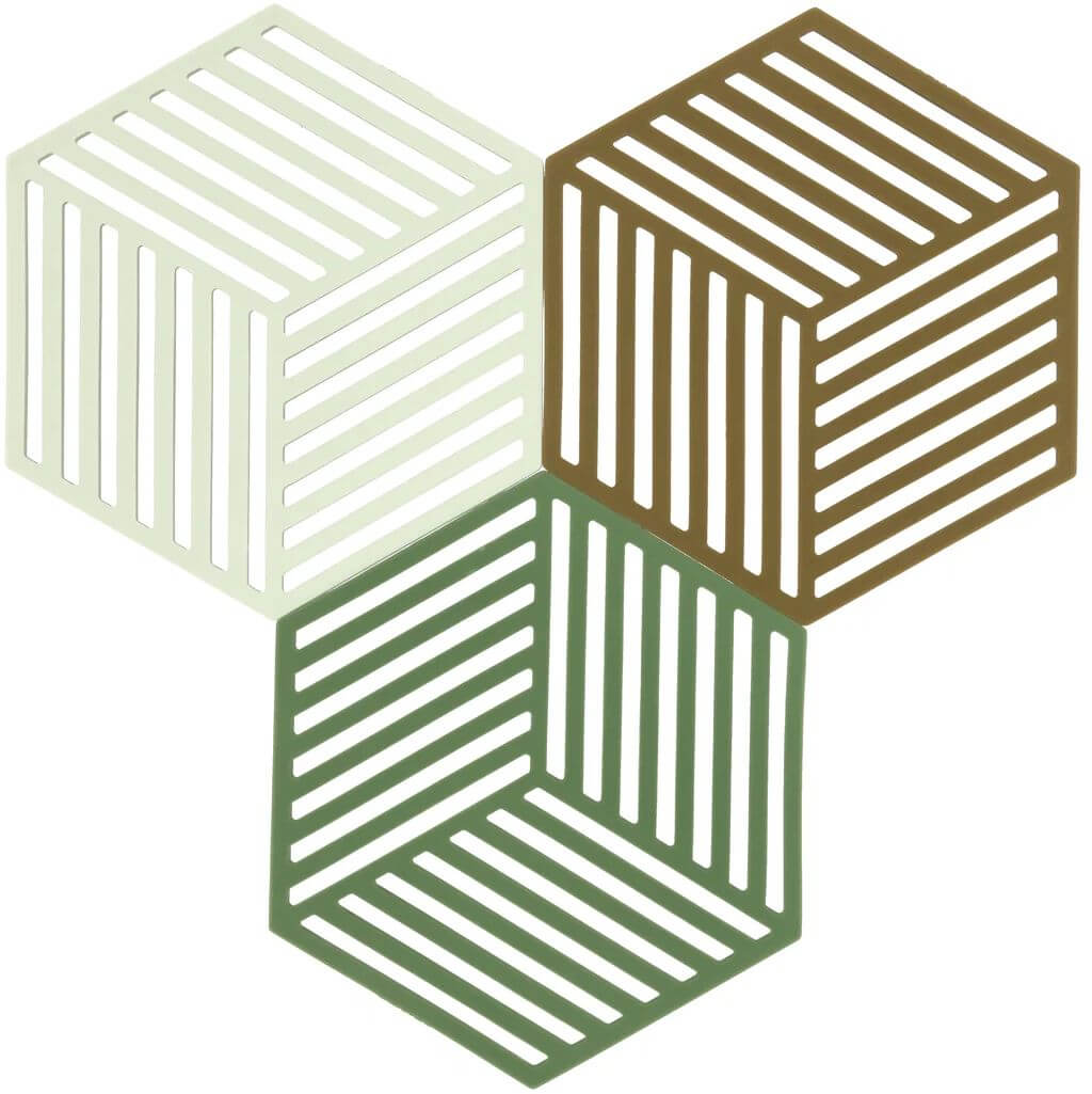 Zone Denmark Hexagon kuchynské podložky 16x14x1 cm zelená 36856