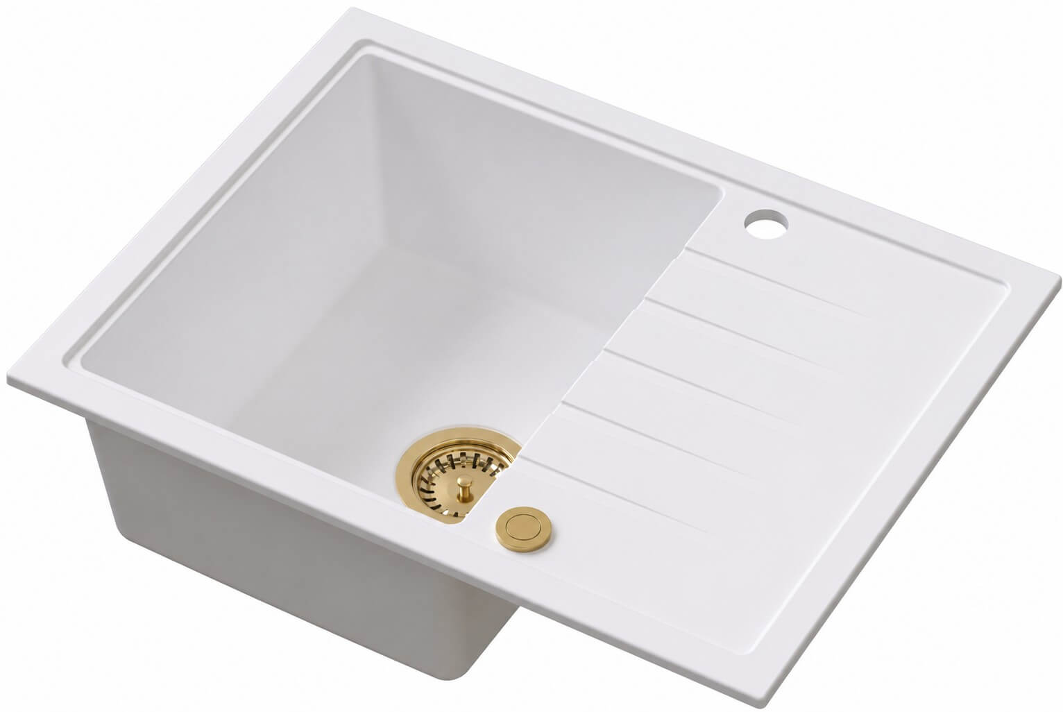 Ruvetti Axel granitový drez 65x50 cm biela 3001AX_WH120_W-PVDCH