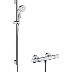 Hansgrohe Select sprchová súprava nástenná s termostatom chrómová-biela 27082400