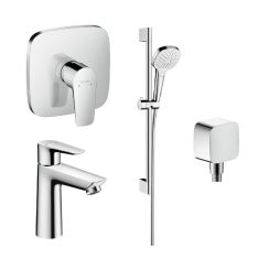 Set umývadlová batéria Hansgrohe Talis E 71710000, podomietková sprchová batéria Hansgrohe Talis E 71765000, 26582400, 26457000