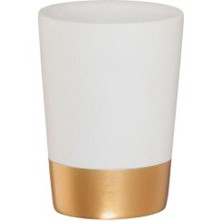 Sealskin Glossy pohár na zubné kefky biela-zlatá 362320449