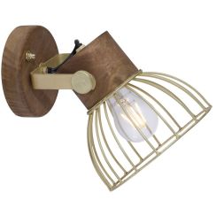 Leuchten Direkt Alami nástenná lampa 1x25 W mosadzná-drevená 11486-60