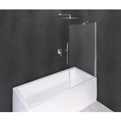 Polysan Modular Shower vaňová zástena 75 cm jednodielny chrómová lesklé/číre sklo BMS1-75