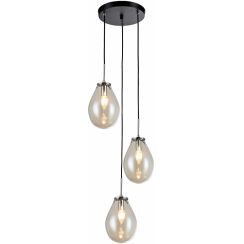 Light Prestige Fondi závesné svietidlo 3x40 W čierna-priehľadná LP-1214/3P