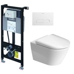 Set podomietková konštrukcia Duravit DuraSystem WD1011000000, súprava misa + pomaly padajúca doska Duravit D-Neo 45770900A1, WD5001011000