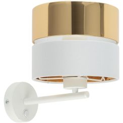 TK Lighting Hilton nástenná lampa 1x15 W biela-zlatá 4770