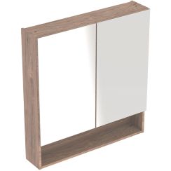 Geberit Selnova Square skrinka 78.8x17x85 cm so zrkadlom orech 501.270.00.1