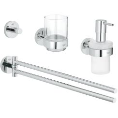 Grohe Essentials súprava príslušenstva 4v1 StarLight Chrome 40846001