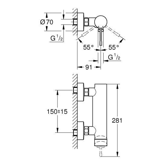 Súprava sprchová batéria Grohe Essence 33636001, sprchová súprava Grohe Vitalio Start 27942001