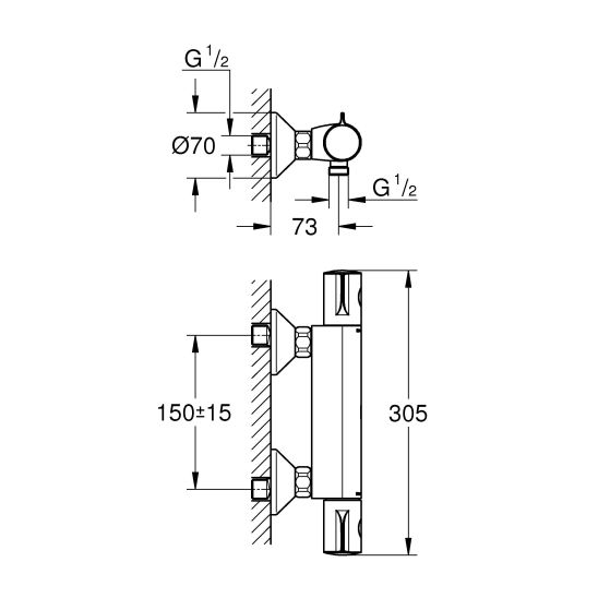 Súprava sprchová súprava Grohe Vitalio SmartActive 26596000, sprchová batéria Grohe Grohtherm 800 34558000