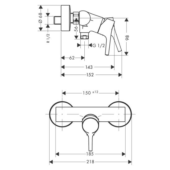 Súprava sprchová batéria Hansgrohe Talis S 72600000, umývadlová batéria Hansgrohe Talis S 72020000, 26562400