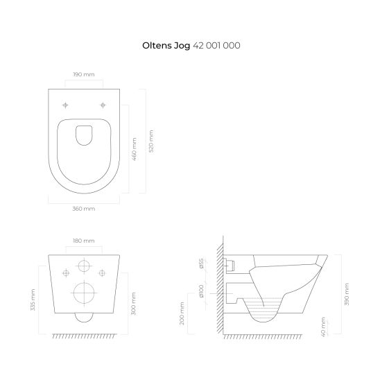 Súprava WC misa Oltens Jog 42001000, WC dosky Oltens Jog 45102000