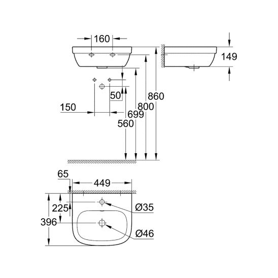 Súprava umývadlo Grohe Euro Ceramic 39324000, umývadlová batéria Grohe Eurosmart 33265002