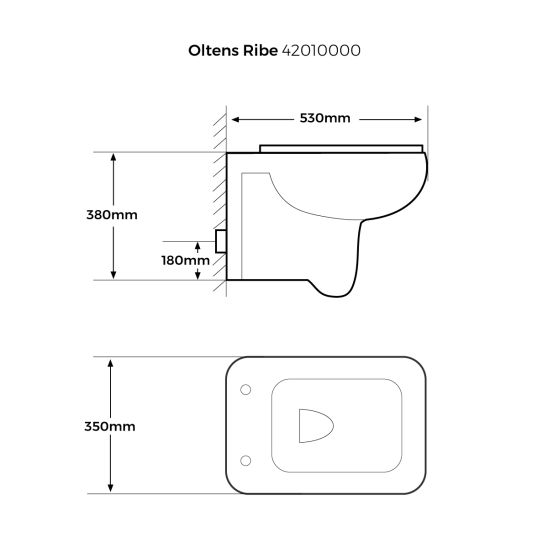 Súprava podomietková konštrukcia Oltens Triberg 50001000, WC misa s pomaly sa sklápajúcim sedadlom Oltens Ribe 42011000