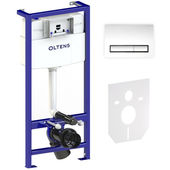 Súprava WC misa Roca Gap A346477000, podomietkový montážny rám s tlačidlom a tesnením Oltens Triberg 58300100, A80148200U