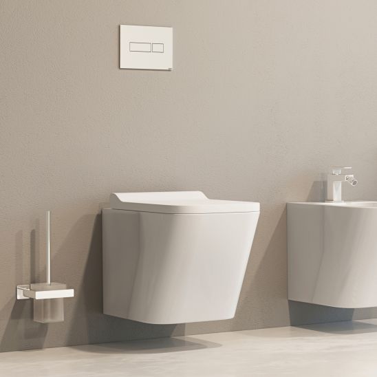 Súprava podomietková konštrukcia Tece Base 9400407, WC misa s pomaly sa sklápajúcim sedadlom Omnires Fontana FONTANAMWBP, 9.240.401