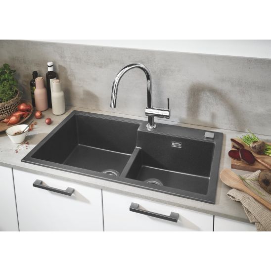 Súprava granitový drez Grohe K700 31654AP0, kuchynská batéria Grohe Minta 32321002