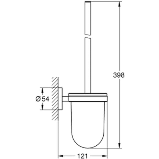 Súprava splachovacie tlačidlo Grohe Skate 38732DC0, toaletná kefa Grohe Essentials 40374DC1, 40689DC1, 40364DC1