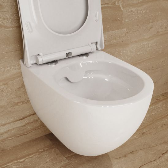 Súprava WC misa s pomaly sa sklápajúcim sedadlom Cersanit Zen S701-428, podomietková konštrukcia Tece Base 9400407, 9.240.400