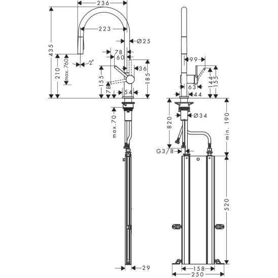 Súprava kuchynská batéria Hansgrohe Talis M54 72801670, nerezový drez Hansgrohe S 71 43428800, 43921800