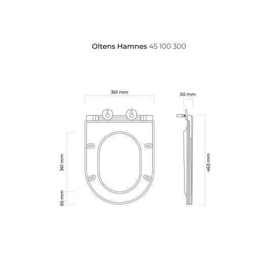 Súprava WC misa Oltens Hamnes 42513300, WC dosky Oltens Hamnes 45100300