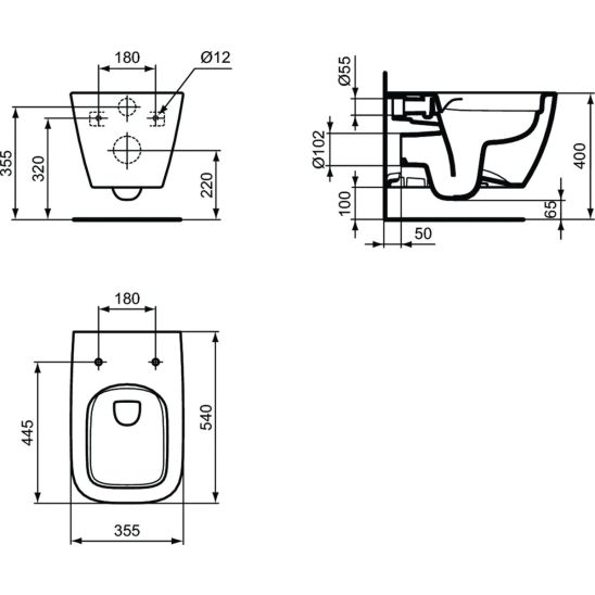 Súprava WC misa Ideal Standard I Life B T461401, WC dosky Ideal Standard I Life B T468201